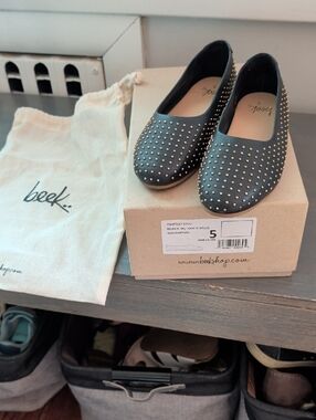 beek Black Studded Slip-On Flats